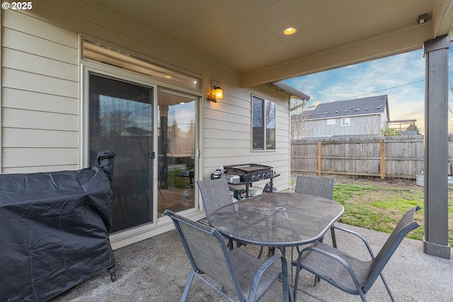 view of patio featuring grilling area