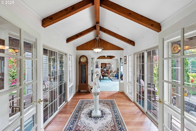 93652 E Blue Bird Ln, North Bend, OR 97459 - sunroom / solarium featuring french doors, healthy amount of natural light, and arched walkways