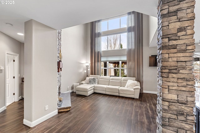 656 Ironwood Ter, Woodburn, OR 97071 - living area with baseboards and dark wood-style floors