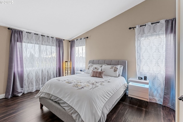 656 Ironwood Ter, Woodburn, OR 97071 - bedroom featuring baseboards, wood finished floors, and lofted ceiling
