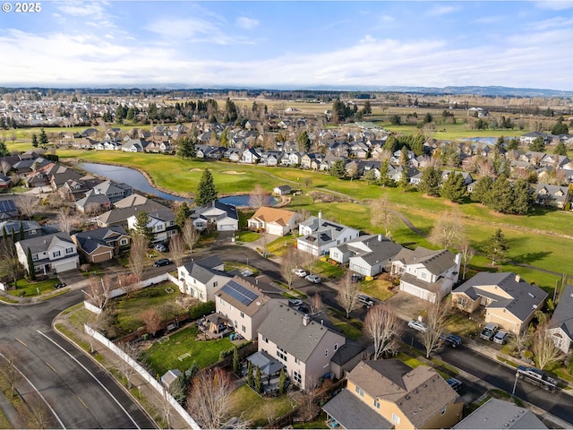 656 Ironwood Ter, Woodburn, OR 97071 - drone / aerial view featuring a water view, view of golf course, and a residential view
