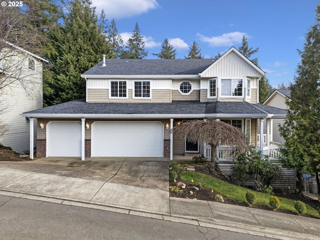 view of front of property featuring a garage