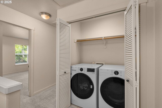 608 NE Adwick Dr, Beaverton, OR 97006 - washroom with separate washer and dryer and light colored carpet