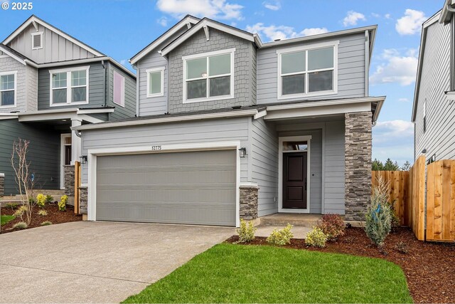 craftsman-style house with a garage