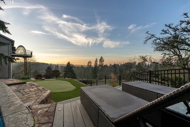 view of deck at dusk