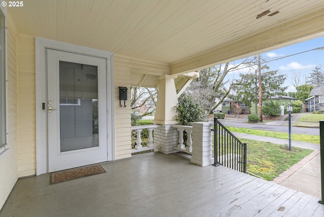 exterior space with a porch