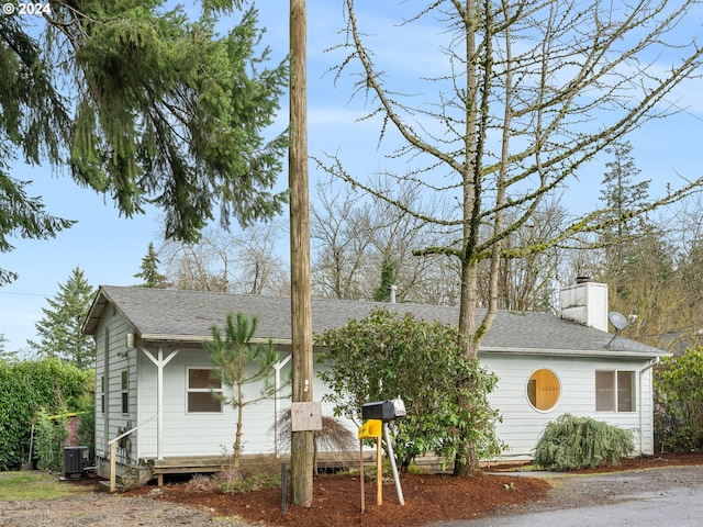 view of front of property featuring central AC unit