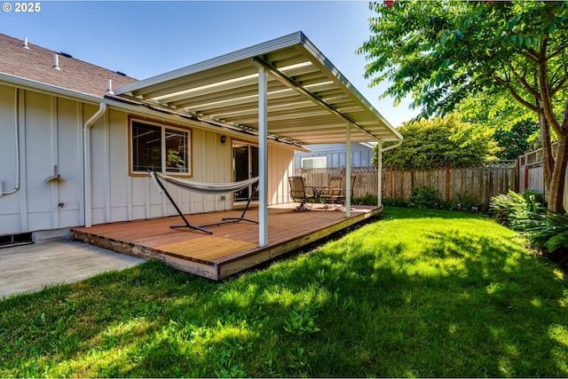 1278 Winery Ln, Eugene, OR 97404 - rear view of house with board and batten siding, a deck, and roof with shingles