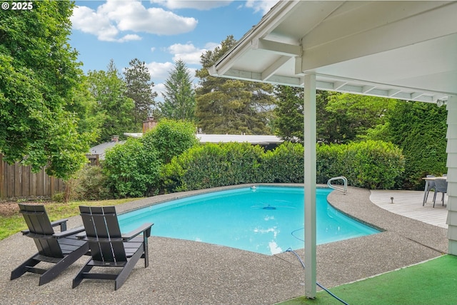 4242 SW Admiral St, Portland, OR 97221 - view of swimming pool featuring a fenced backyard and a patio area