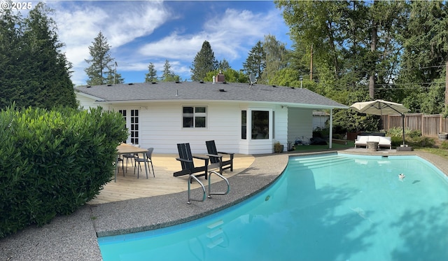 4242 SW Admiral St, Portland, OR 97221 - view of swimming pool featuring a wooden deck