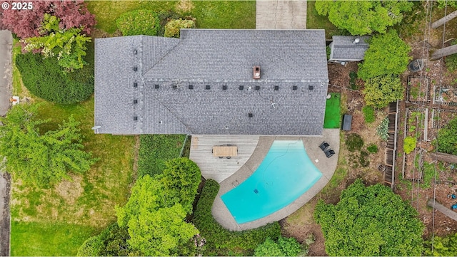 4242 SW Admiral St, Portland, OR 97221 - view from above of property featuring a pool