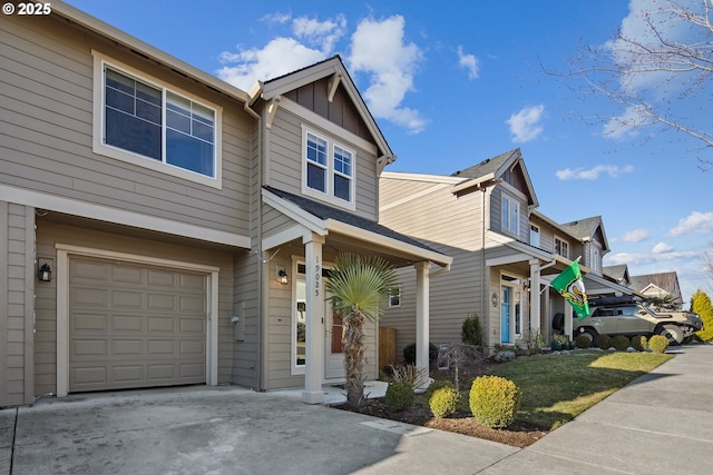 view of front of property featuring a garage