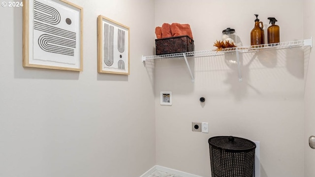 laundry room with washer hookup and electric dryer hookup