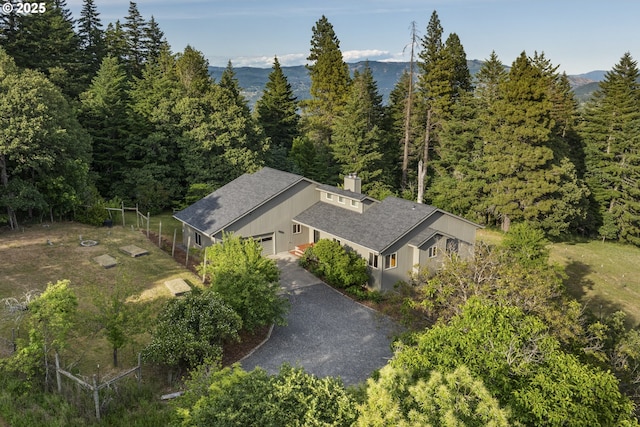 4719 Westwood Dr, Hood River, OR 97031 - view of subject property with a forest and mountains