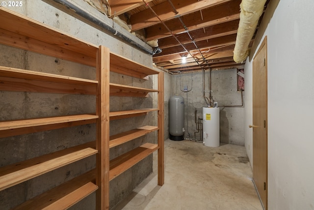 4719 Westwood Dr, Hood River, OR 97031 - unfinished basement featuring water heater and a water pressure tank