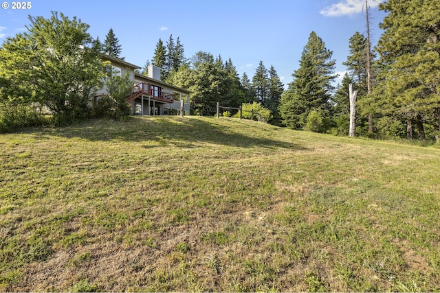 4719 Westwood Dr, Hood River, OR 97031 - view of green lawn featuring a deck