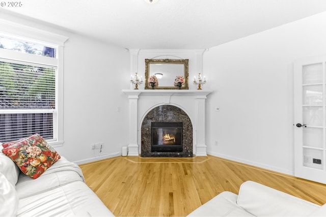 16800 NW Paddington Dr, Beaverton, OR 97006 - living room with light wood-style floors and a premium fireplace