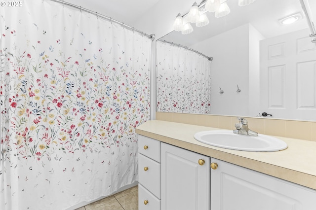 16800 NW Paddington Dr, Beaverton, OR 97006 - bathroom featuring vanity, tile patterned floors, and a shower with shower curtain