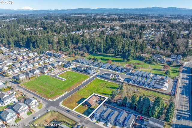 bird's eye view featuring a mountain view