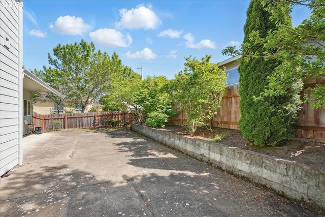 view of patio featuring a fenced backyard
