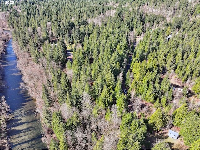 aerial view of a heavily wooded area