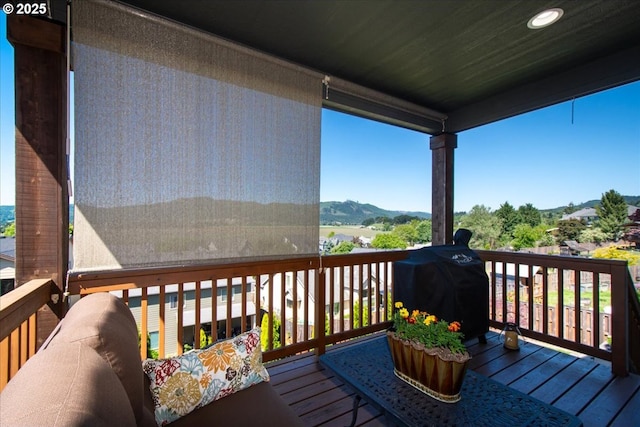 2336 Heather Way, Forest Grove, OR 97116 - wooden terrace with a mountain view and a grill