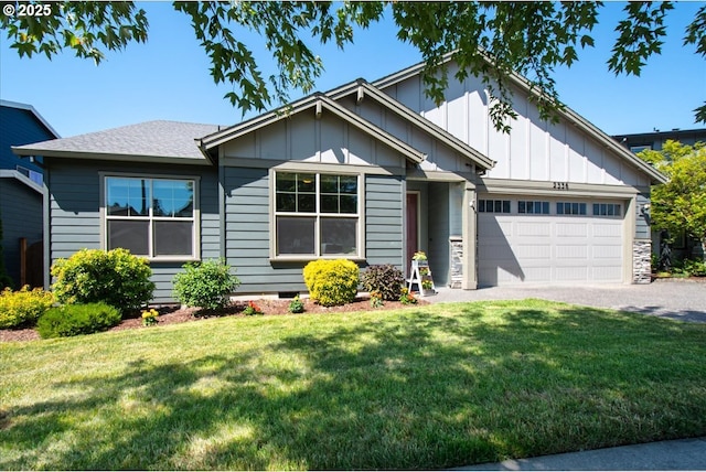 2336 Heather Way, Forest Grove, OR 97116 - view of front of property with a garage, board and batten siding, a front yard, and gravel driveway