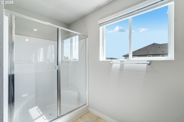5332 SE 77th Ave, Hillsboro, OR 97123 - bathroom featuring a shower stall and tile patterned floors