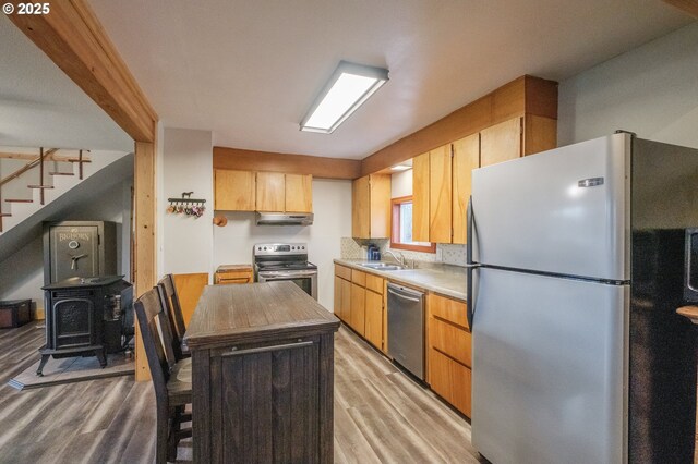 34949 Bond Rd, Lebanon, OR 97355 - dining space with ceiling fan, stairway, wood ceiling, high vaulted ceiling, and plenty of natural light