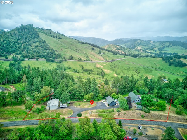 596 Sable Dr, Roseburg, OR 97470 - view of property location with property boundaries highlighted and a mountain backdrop