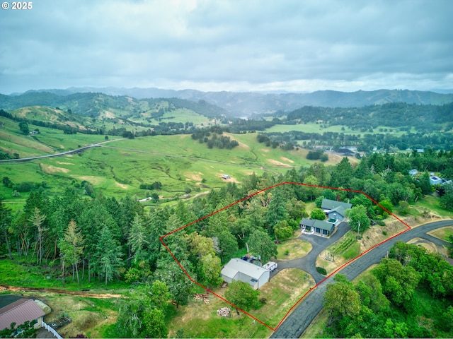 596 Sable Dr, Roseburg, OR 97470 - view of rural area featuring property boundaries highlighted and a mountainous background