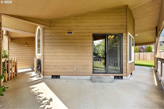 exterior space featuring crawl space