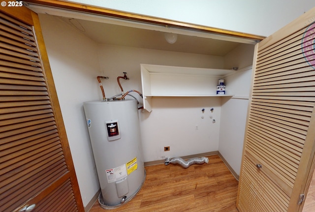 utility room with water heater