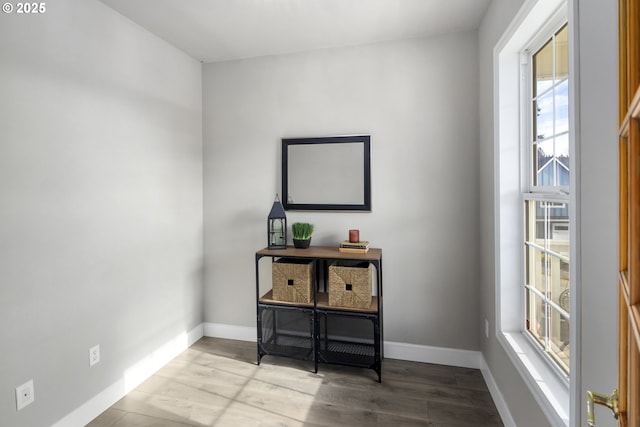 interior space with light hardwood / wood-style flooring