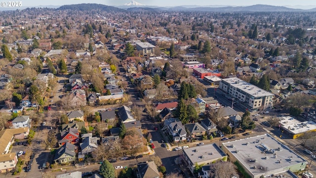 aerial view with a mountain view