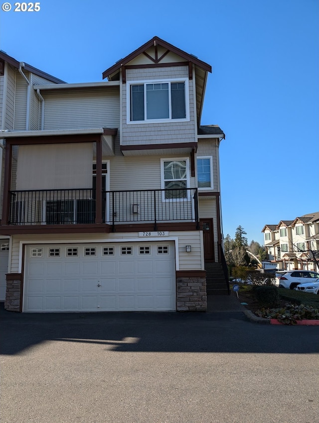 view of front of house with a garage