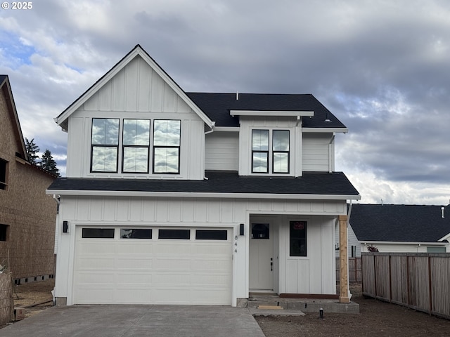 844 NE 17th Ave, Canby, OR 97013 - modern inspired farmhouse featuring driveway, an attached garage, roof with shingles, and board and batten siding