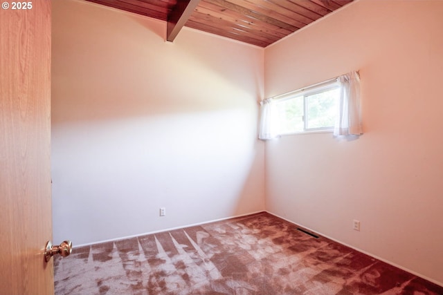 1439 Barton St, Eugene, OR 97404 - carpeted spare room featuring wood ceiling
