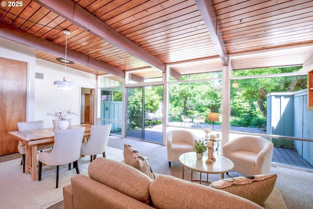 1439 Barton St, Eugene, OR 97404 - sunroom / solarium featuring beamed ceiling