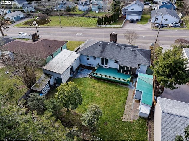 bird's eye view with a residential view