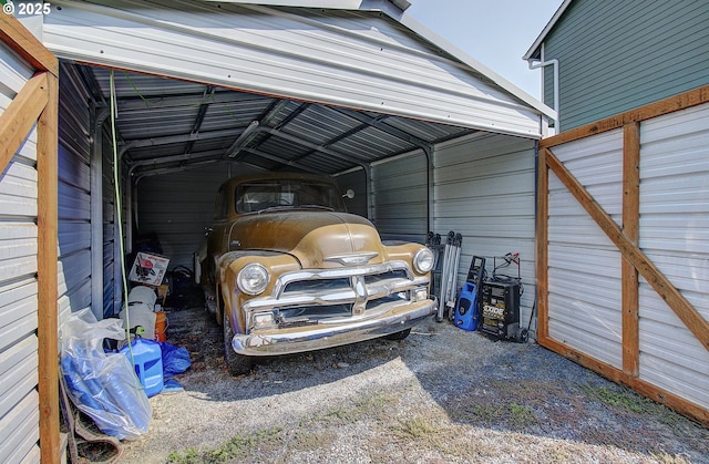 view of vehicle parking featuring a carport