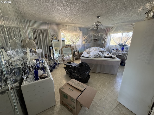 bedroom featuring a textured ceiling