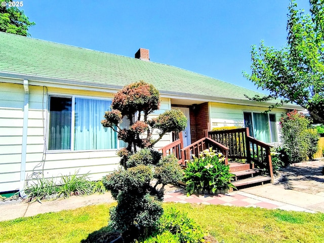 123 1st St, Dillard, OR 97432 - doorway to property with a chimney