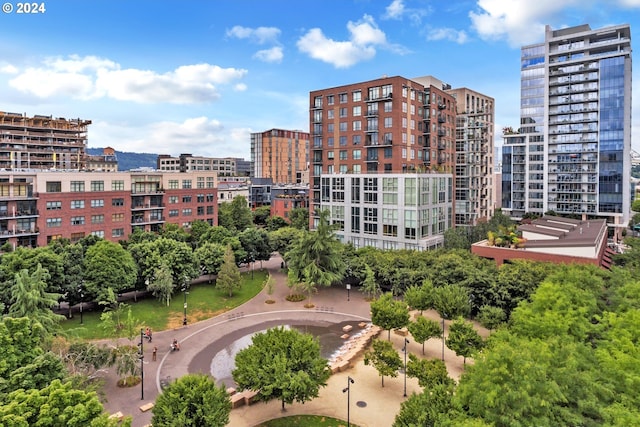 view of building exterior with a view of city