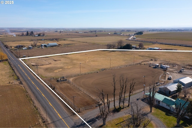 aerial view with a rural view