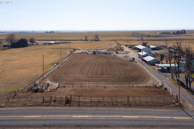 aerial view featuring a rural view