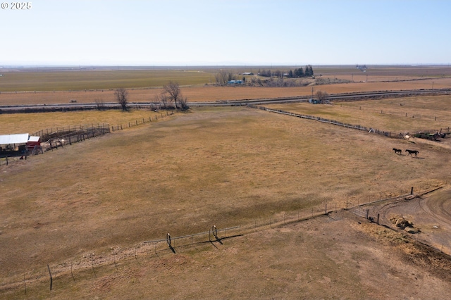 bird's eye view with a rural view