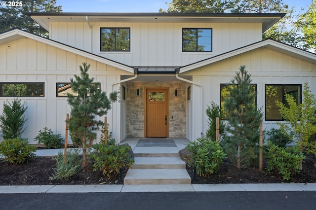 view of front of house featuring stone siding