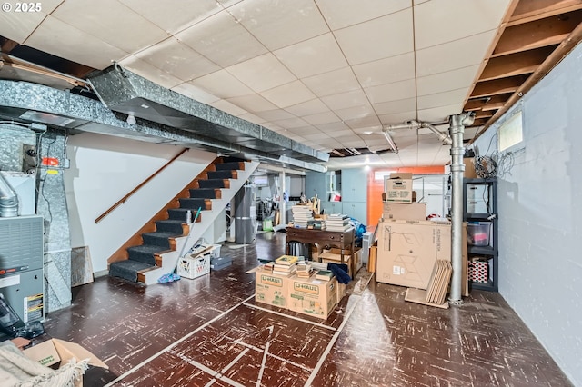 4645 NE 42nd Ave, Portland, OR 97218 - unfinished basement featuring tile patterned floors and stairs