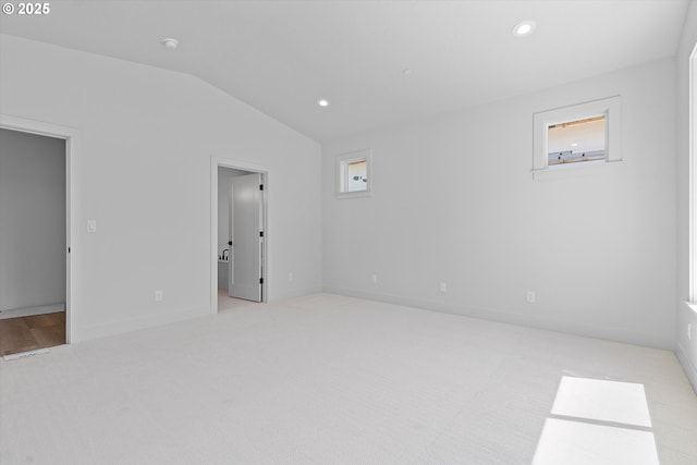 14196 SE Iseli Ln, Clackamas, OR 97015 - carpeted spare room with lofted ceiling, recessed lighting, and a smoke detector